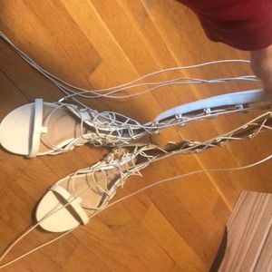 White gladiator sandals